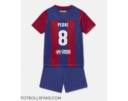 Barcelona Pedri Gonzalez #8 Replika Hemmatröja Barn 2023-24 Kortärmad (+ Korta byxor)